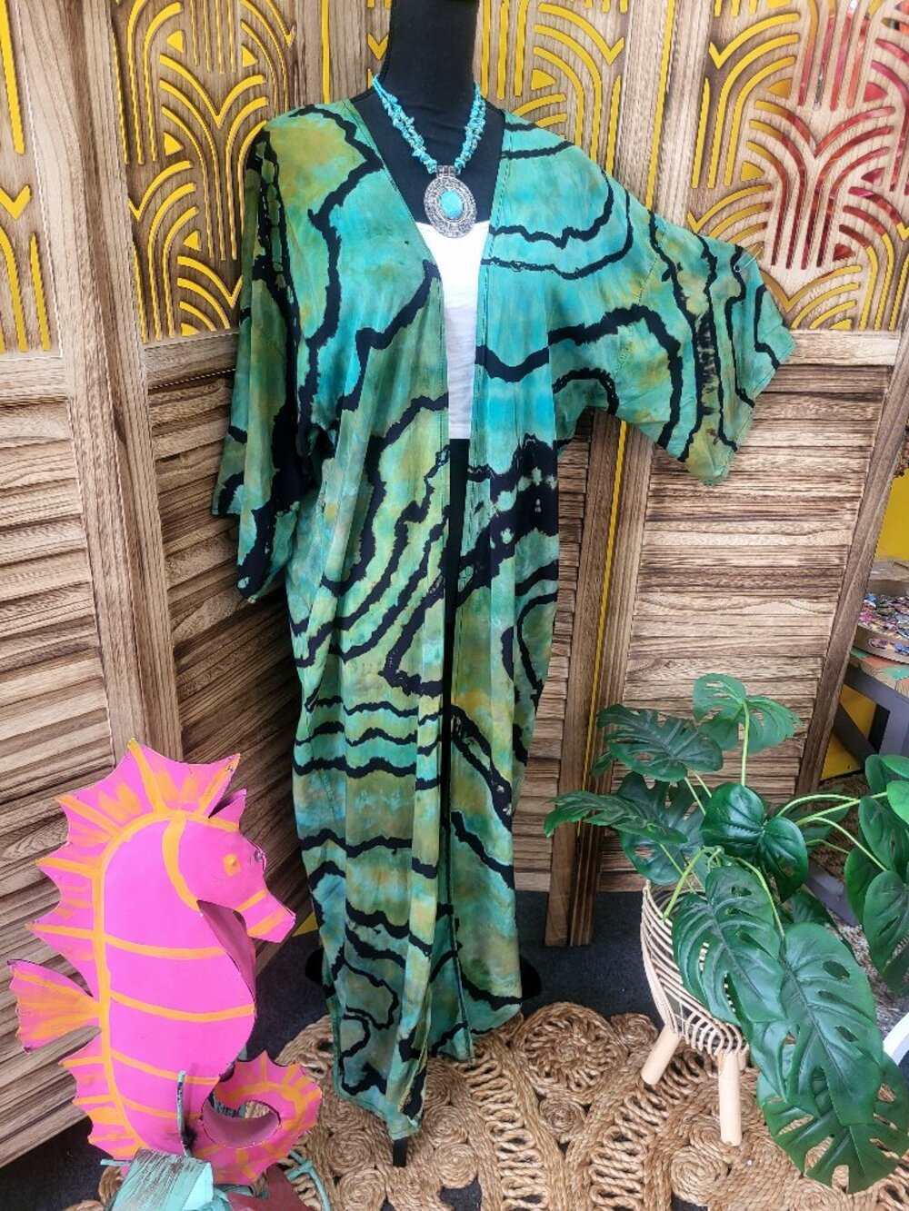 Reverse dyed Kimono Duster